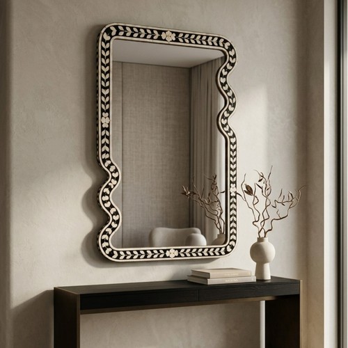 Black bone inlay wavy - wavy, |